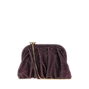 Benedetta Bruzziches Women Purple Rhinestones Knit La Petite Venus Clutch